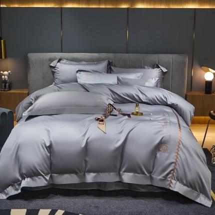 91家纺网 家纺一手货源 找家纺 总初拾2022新款100支澳棉极简轻奢洛伊系列四件套-场景一