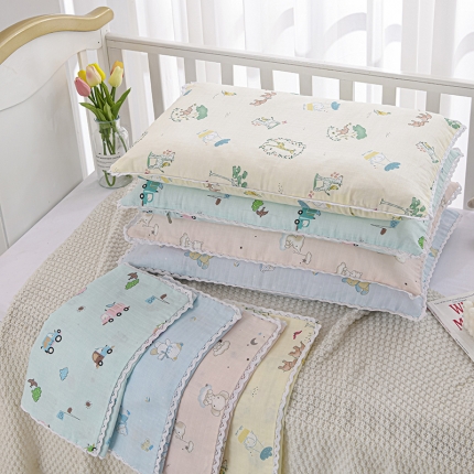 【儿童枕套】全棉A类双层纱系列 幼儿园枕套纯棉