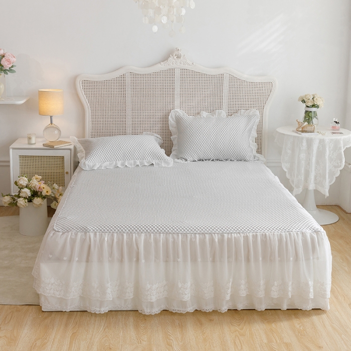 91家纺网 家纺一手货源 找家纺 北纬27度 2022新按摩冰豆豆凉席夏被三件套实拍图 灰色