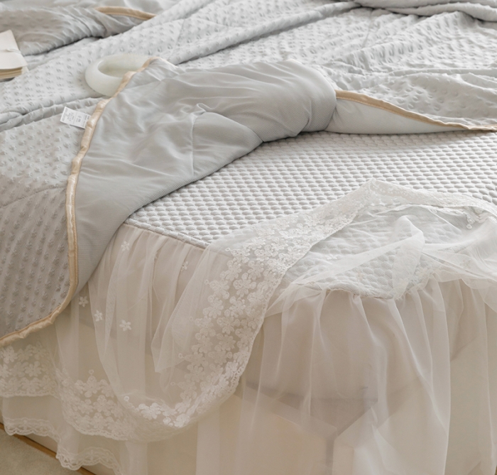 91家纺网 家纺一手货源 找家纺 北纬27度 2022新按摩冰豆豆凉席夏被三件套实拍图 灰色