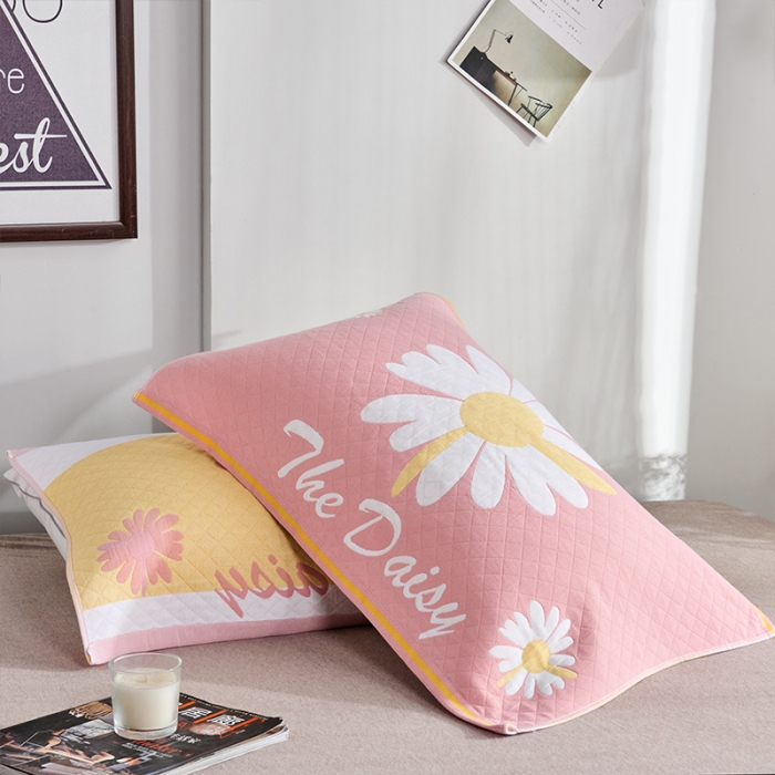 91家纺网 家纺一手货源 找家纺 安力森/诚臻酒店用品 新款全棉三层夹棉枕巾 雏菊粉 