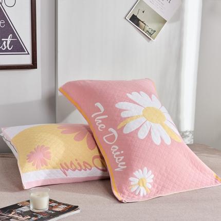 安力森/诚臻酒店用品 新款全棉三层夹棉枕巾 雏菊粉 