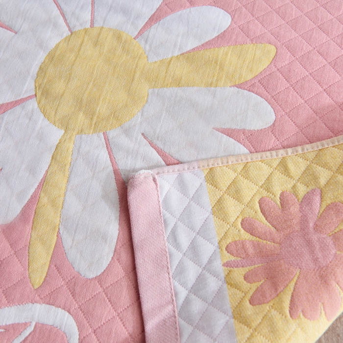 91家纺网 家纺一手货源 找家纺 安力森/诚臻酒店用品 新款全棉三层夹棉枕巾 雏菊粉 