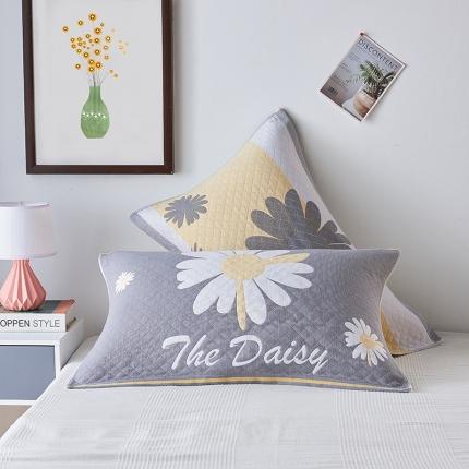 安力森/诚臻酒店用品 新款全棉三层夹棉枕巾 雏菊灰 