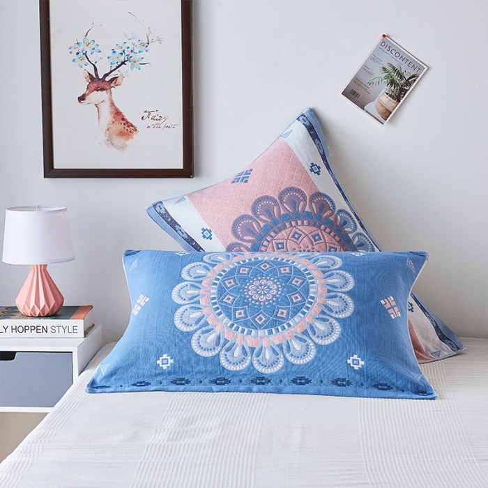 91家纺网 家纺一手货源 找家纺 安力森/诚臻酒店用品 新款全棉三层夹棉枕巾 太阳神蓝 