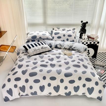 91家纺网 家纺一手货源 找家纺 HL原创 2022新款13070全棉40支北欧风四件套 典雅心