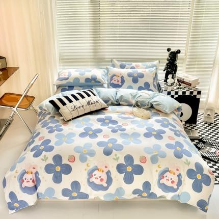 HL原创 2022新款13070全棉40支北欧风四件套 草莓兔