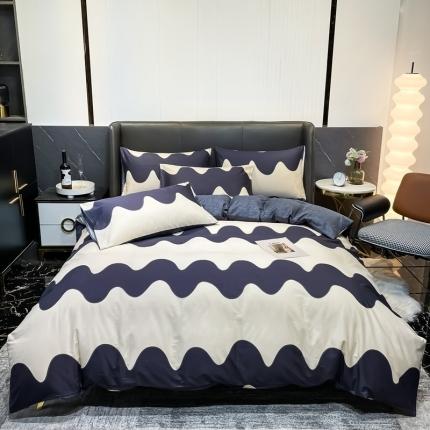 HL原创 2022新款13070全棉40支北欧风四件套 大波浪