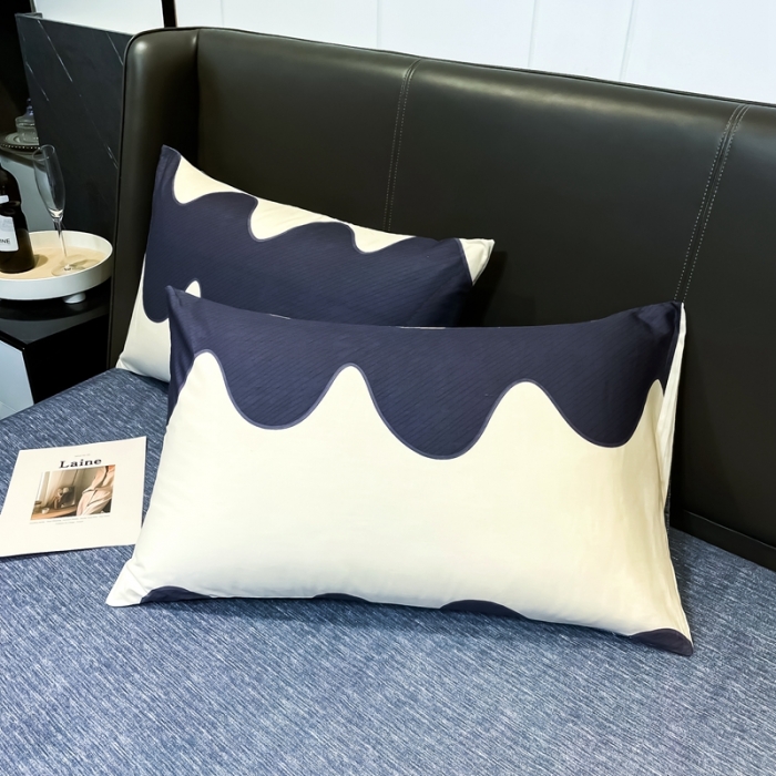 91家纺网 家纺一手货源 找家纺 HL原创 2022新款13070全棉40支北欧风四件套 大波浪