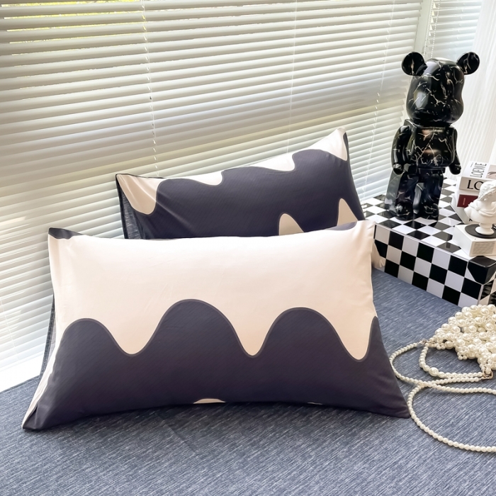 91家纺网 家纺一手货源 找家纺 HL原创 2022新款13070全棉40支北欧风四件套 大波浪-1