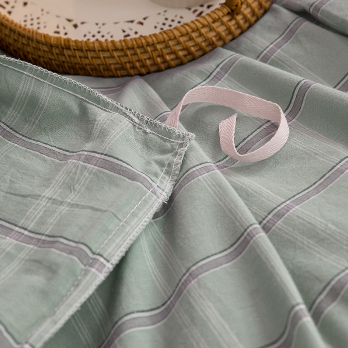 91家纺网 家纺一手货源 找家纺 柠萌 新款A类全棉色织水洗棉学生上下铺全棉三件套 海蓝格