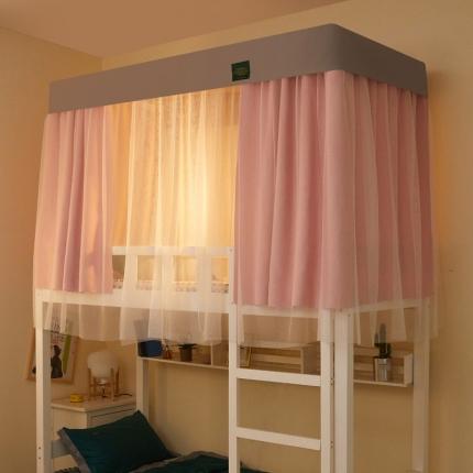 91家纺网 家纺一手货源 找家纺 飞轮海蚊帐 棉麻全遮光学生蚊帐XL-13（铁艺烤漆支架） 灰粉