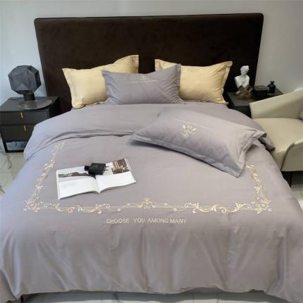 91家纺网 家纺一手货源 找家纺 （总）慕尚 2025新款纯棉50支铂金棉刺绣四件套