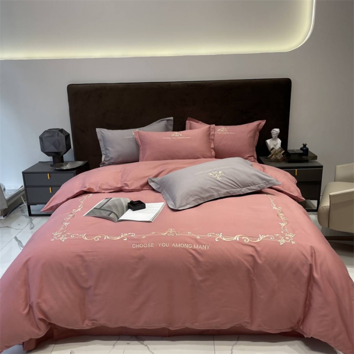 91家纺网 家纺一手货源 找家纺 （总）慕尚 2025新款纯棉50支铂金棉刺绣四件套