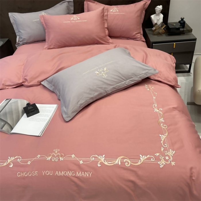 91家纺网 家纺一手货源 找家纺 （总）慕尚 2025新款纯棉50支铂金棉刺绣四件套