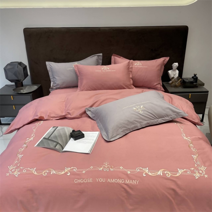 91家纺网 家纺一手货源 找家纺 （总）慕尚 2025新款纯棉50支铂金棉刺绣四件套