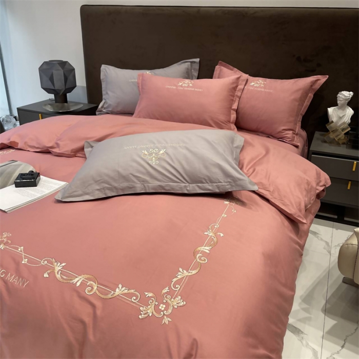 91家纺网 家纺一手货源 找家纺 （总）慕尚 2025新款纯棉50支铂金棉刺绣四件套