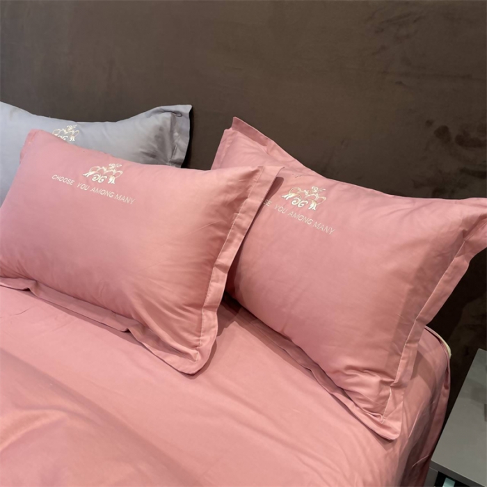 91家纺网 家纺一手货源 找家纺 慕尚 2025新款纯棉50支铂金棉刺绣四件套 铂金豆沙