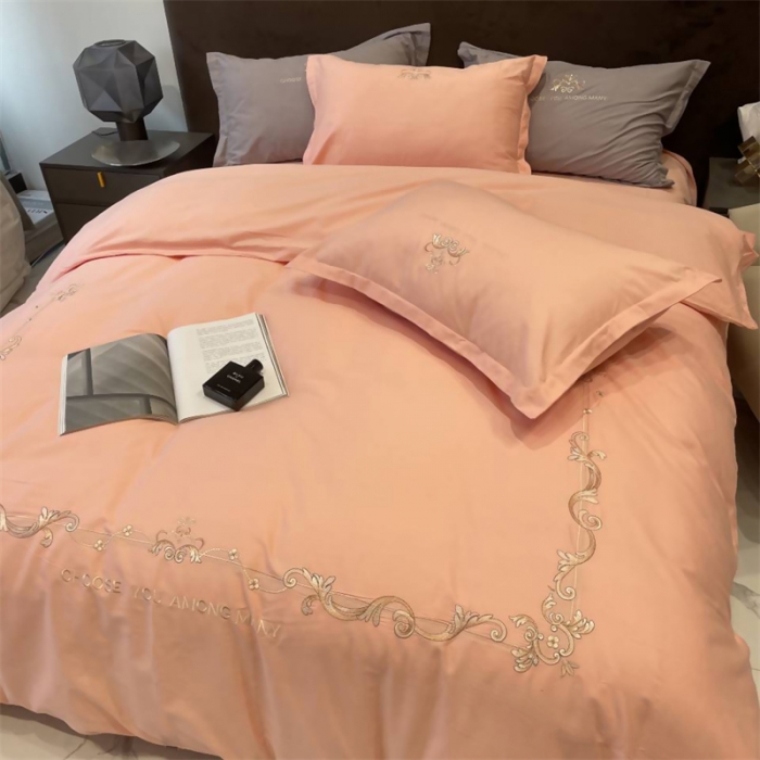 91家纺网 家纺一手货源 找家纺 慕尚 2025新款纯棉50支铂金棉刺绣四件套 铂金玉