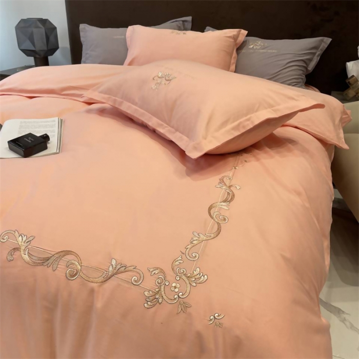 91家纺网 家纺一手货源 找家纺 慕尚 2025新款纯棉50支铂金棉刺绣四件套 铂金玉