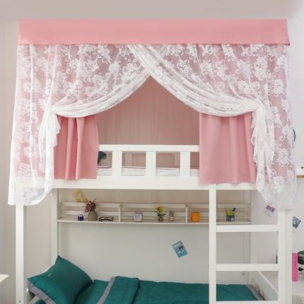 91家纺网 家纺一手货源 找家纺 飞轮海 提花床帘款遮光蚊帐XL-16（风格一）（铁艺烤漆支架） 白粉