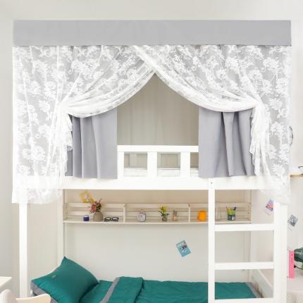 91家纺网 家纺一手货源 找家纺 飞轮海 提花床帘款遮光蚊帐XL-16（风格一）（铁艺烤漆支架） 白灰