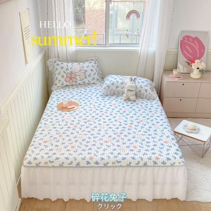 91家纺网 家纺一手货源 找家纺 顾里 2022新款ins韩系仙女温柔床裙系列席 碎花兔子