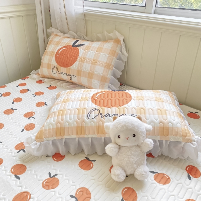 91家纺网 家纺一手货源 找家纺 顾里 2022新款ins韩系仙女温柔床裙系列席 ins桔子