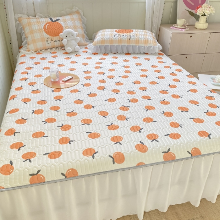 91家纺网 家纺一手货源 找家纺 顾里 2022新款ins韩系仙女温柔床裙系列席 ins桔子