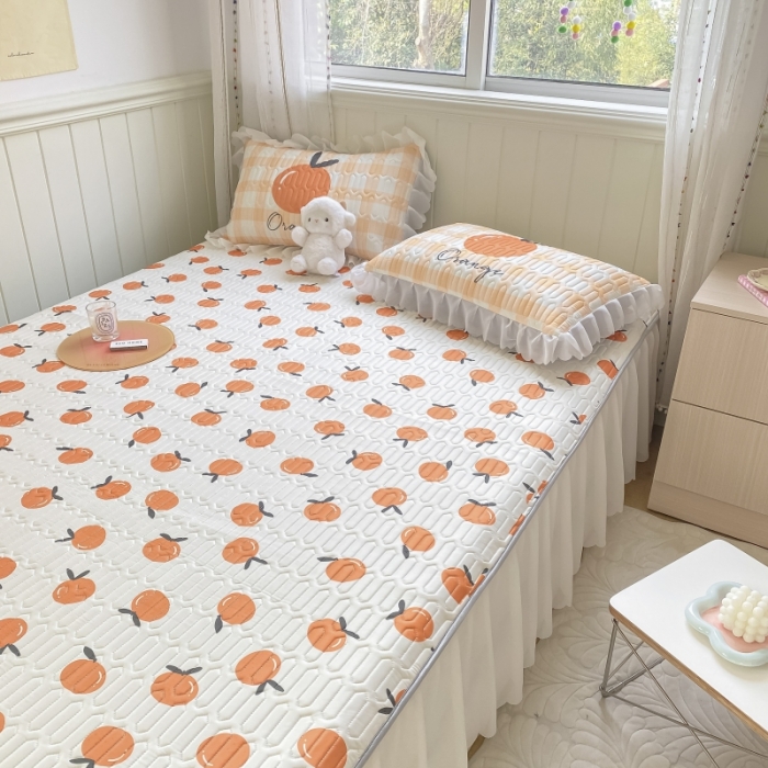 91家纺网 家纺一手货源 找家纺 顾里 2022新款ins韩系仙女温柔床裙系列席 ins桔子