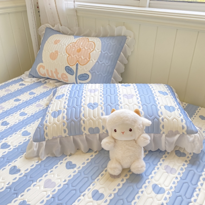 91家纺网 家纺一手货源 找家纺 顾里 2022新款ins韩系仙女温柔床裙系列席 爱心花花