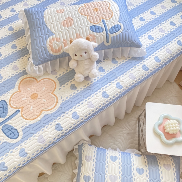 91家纺网 家纺一手货源 找家纺 顾里 2022新款ins韩系仙女温柔床裙系列席 爱心花花