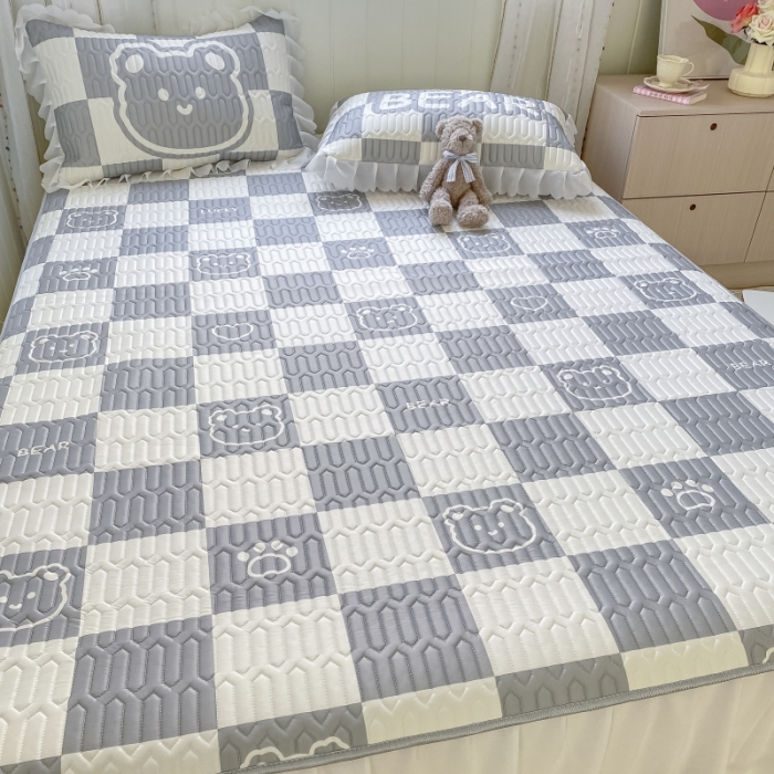 91家纺网 家纺一手货源 找家纺 顾里 2022新款ins韩系仙女温柔床裙系列席 方块小熊