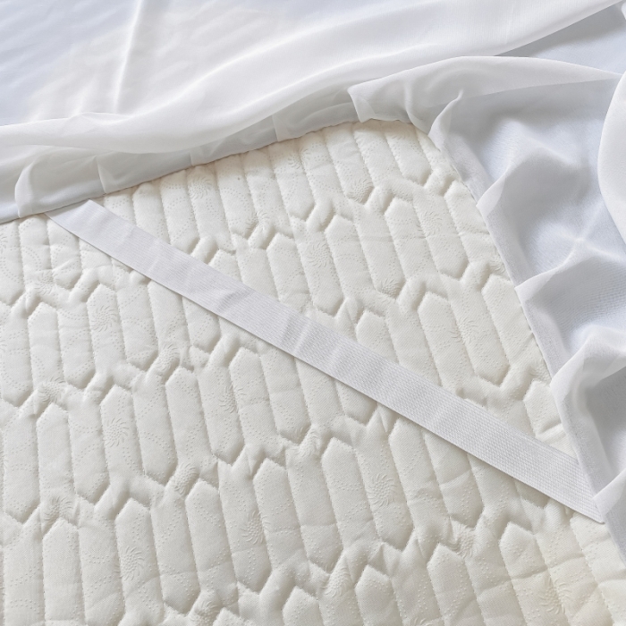 91家纺网 家纺一手货源 找家纺 顾里 2022新款ins韩系仙女温柔床裙系列席 蓝波点爱心