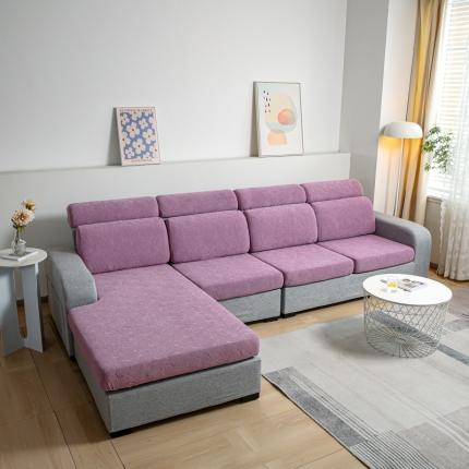 91家纺网 家纺一手货源 找家纺 2022新款提花-小树叶款沙发坐垫套系列 紫色