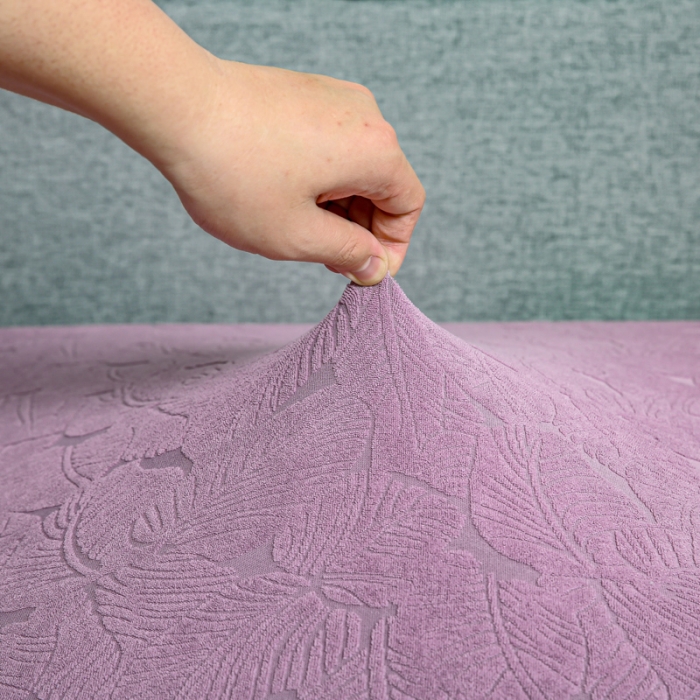 91家纺网 家纺一手货源 找家纺 2022新款提花-小树叶款沙发坐垫套系列 紫色