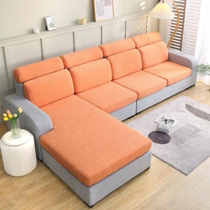 千彤沙发垫 2022新款提花太阳花系列沙发套 橙色