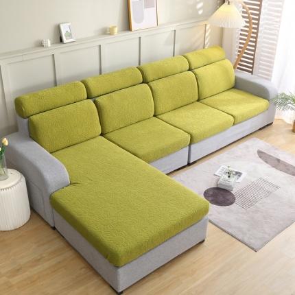 千彤沙发垫 2022新款提花太阳花系列沙发套 亮绿