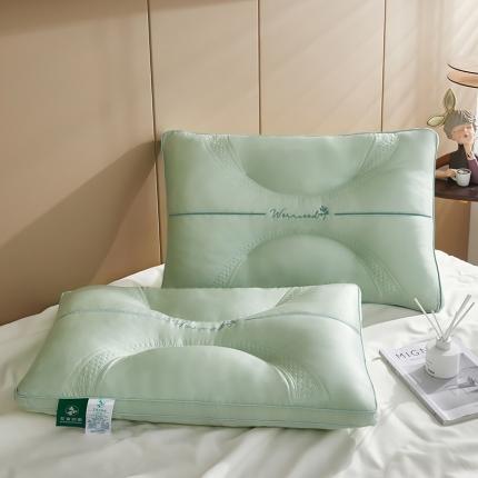 （总）加维格枕业 2022新款仿天丝艾草绣花助眠枕芯枕头