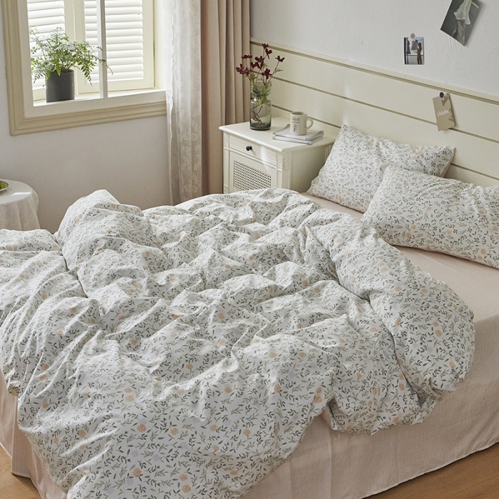 91家纺网 家纺一手货源 找家纺 希文 2022新款全棉13372印花四件套-沐风系列 晨曦