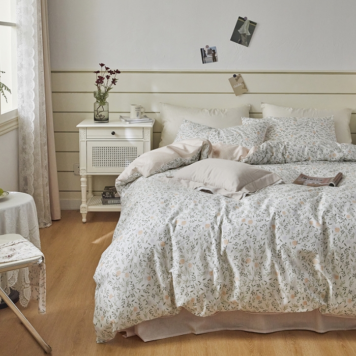 91家纺网 家纺一手货源 找家纺 希文 2022新款全棉13372印花四件套-沐风系列 晨曦