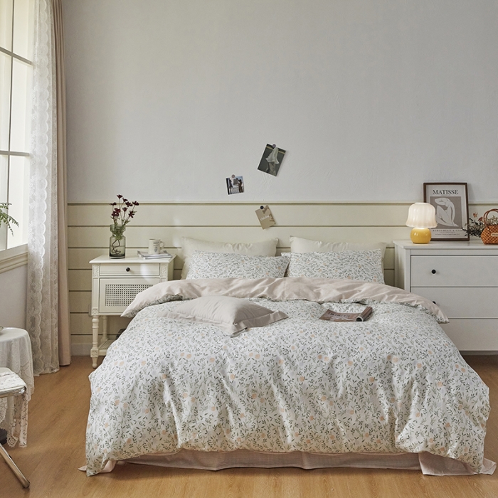 91家纺网 家纺一手货源 找家纺 希文 2022新款全棉13372印花四件套-沐风系列 晨曦