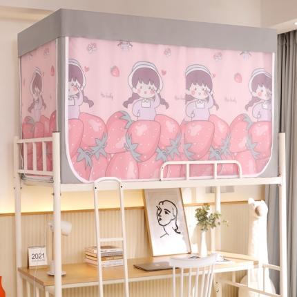 91家纺网 家纺一手货源 找家纺 总飞轮海 学生蚊帐大版拉链款遮光蚊帐一体帘xz-18（铁艺烤漆支架）