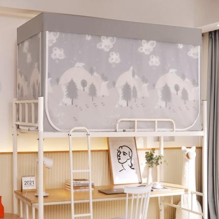 91家纺网 家纺一手货源 找家纺 飞轮海 学生蚊帐大版拉链款遮光蚊帐一体帘xz-18铁艺烤漆支架 雪杉