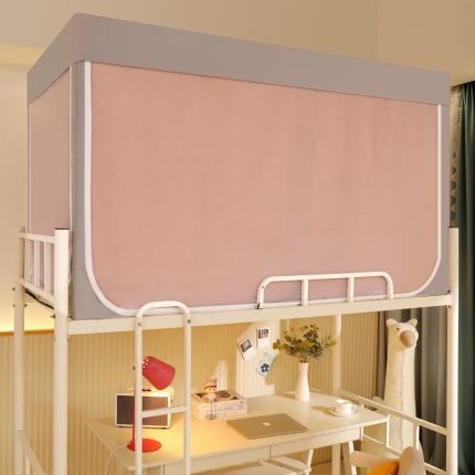 91家纺网 家纺一手货源 找家纺 飞轮海学生蚊帐撞色拉链款遮光一体帘XZ-19（铁艺烤漆支架） 灰配亮棕