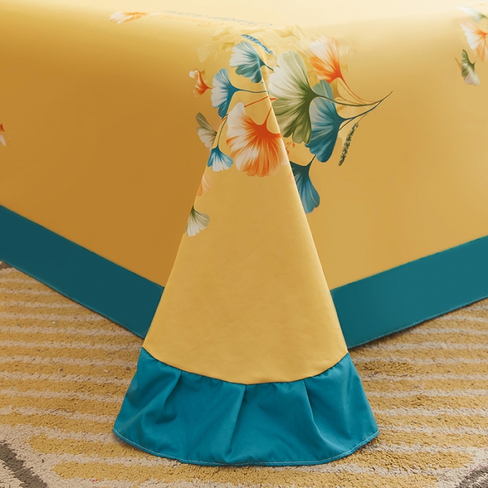 91家纺网 家纺一手货源 找家纺 2023直播爆款140新款高端数码印花四季棉四件套多彩银杏