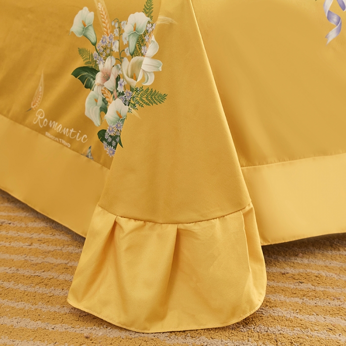 91家纺网 家纺一手货源 找家纺 富之航 2023新款高端印花四季棉四件套 幸福花开