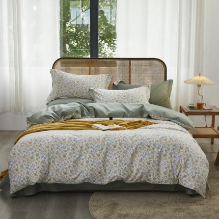 91家纺网 家纺一手货源 找家纺 总 由丽 2025新款全棉铂金棉精梳臻棉印花四件套被套放缩水