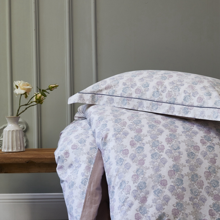 91家纺网 家纺一手货源 找家纺 由丽 2025新款全棉铂金棉精梳臻棉印花四件套被套放缩水飘纱