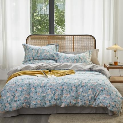 91家纺网 家纺一手货源 找家纺 由丽新款全棉铂金棉精梳臻棉印花四件套被套放缩水夏夜